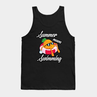 Funny Swimming Pineapple Tank Top